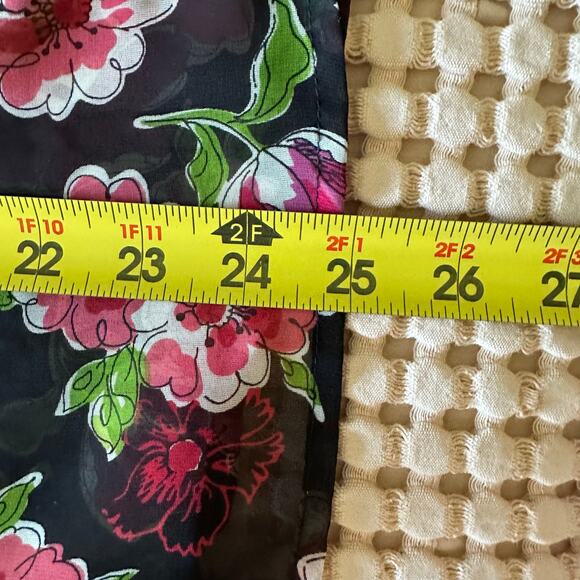 Women's Vintage Notations Sheer Floral Top 90s Button Up Whimsy Size Large - Picture 10 of 10